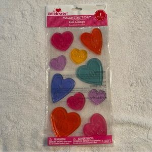 Window Gel Clings Valentines Day Colorful Hearts XOXO Teachers Supply Decor